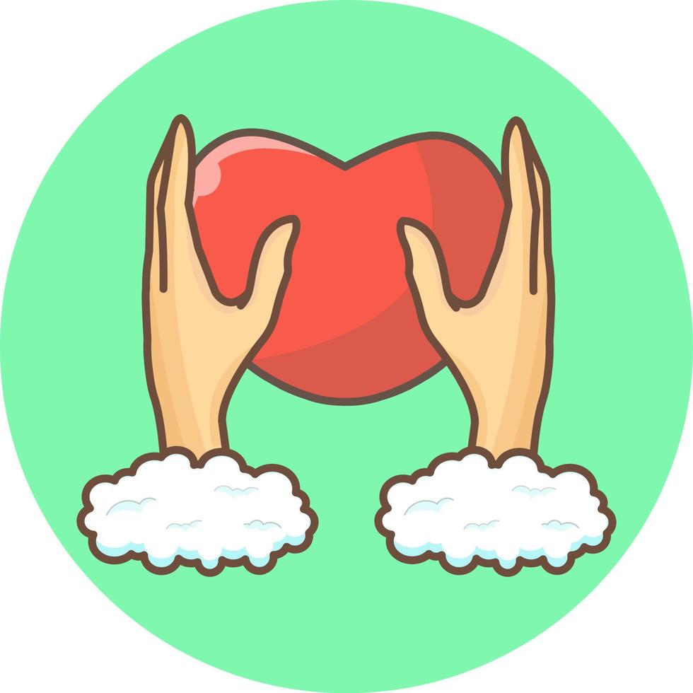 Holding Heart Icon for valentine illustrator, cute vector