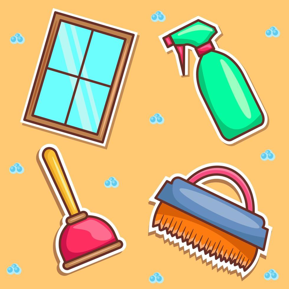 housekepping with equipment set vector design illustration for icon housekepping