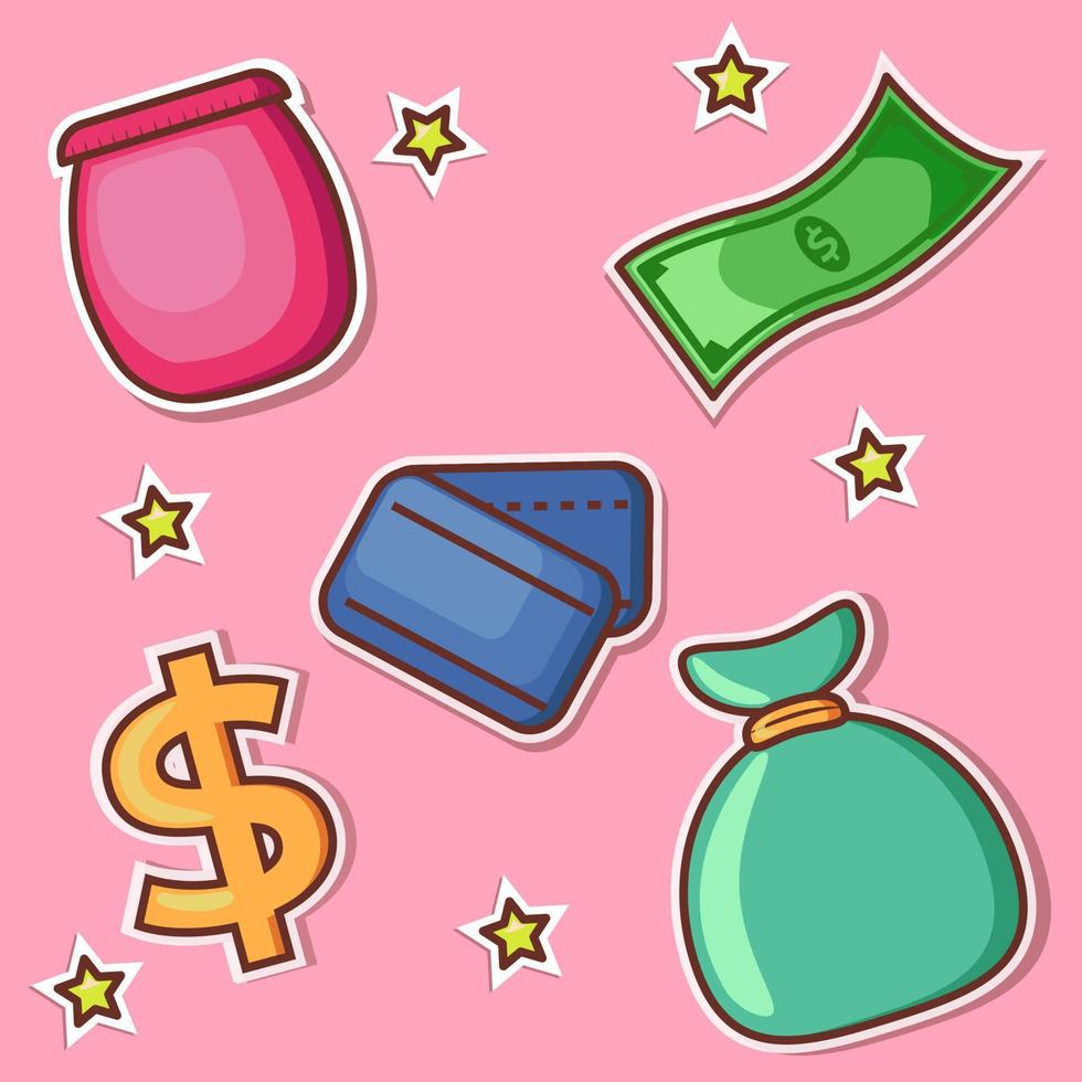 diseño de vector de dinero y billetera para icono de negocio