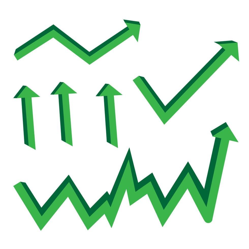 Bullish vector, Rising arrow isolated on white background vector