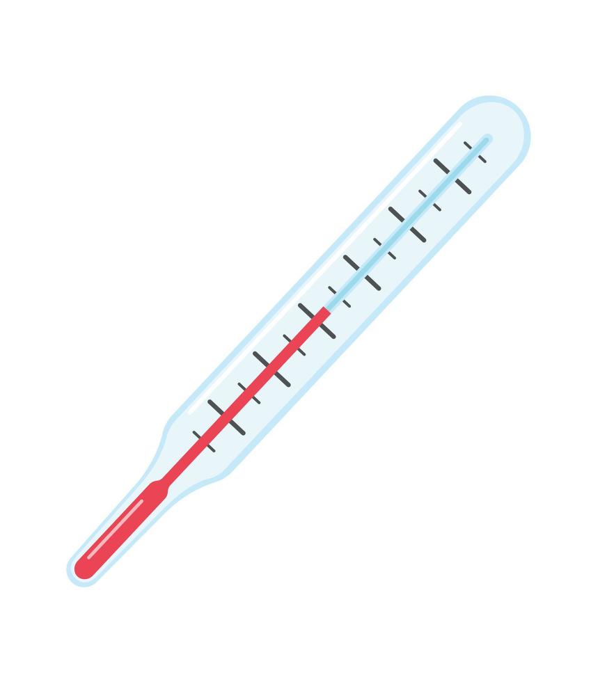 Medical thermometer icon. Medical thermometer silhouette. Simple icon. Modern flat icon in stylish colors. Medical thermometer icon with long shadow. Flat design style. Medical thermometer silhouette vector