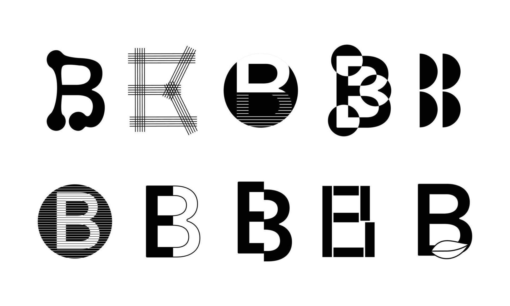 logotipos de conjuntos de monogramas con la letra b, colección vector