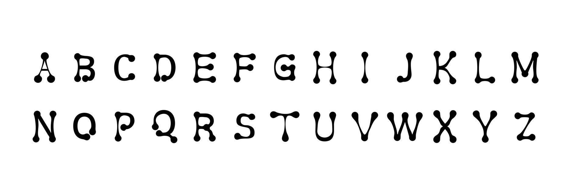 calligraphy alphabet capital lettering a to z font family vector