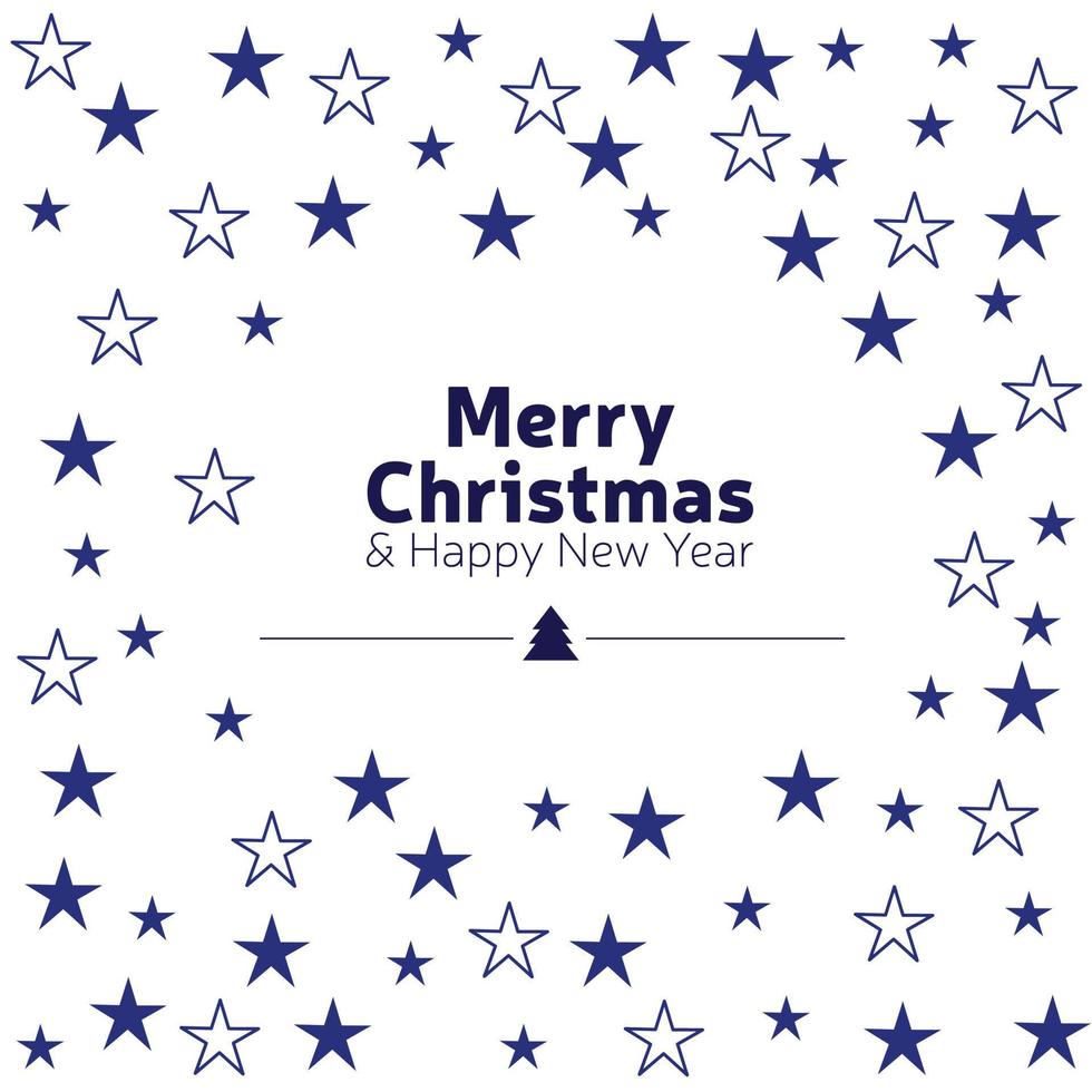 Merry Christmas Stars Vector Text Background