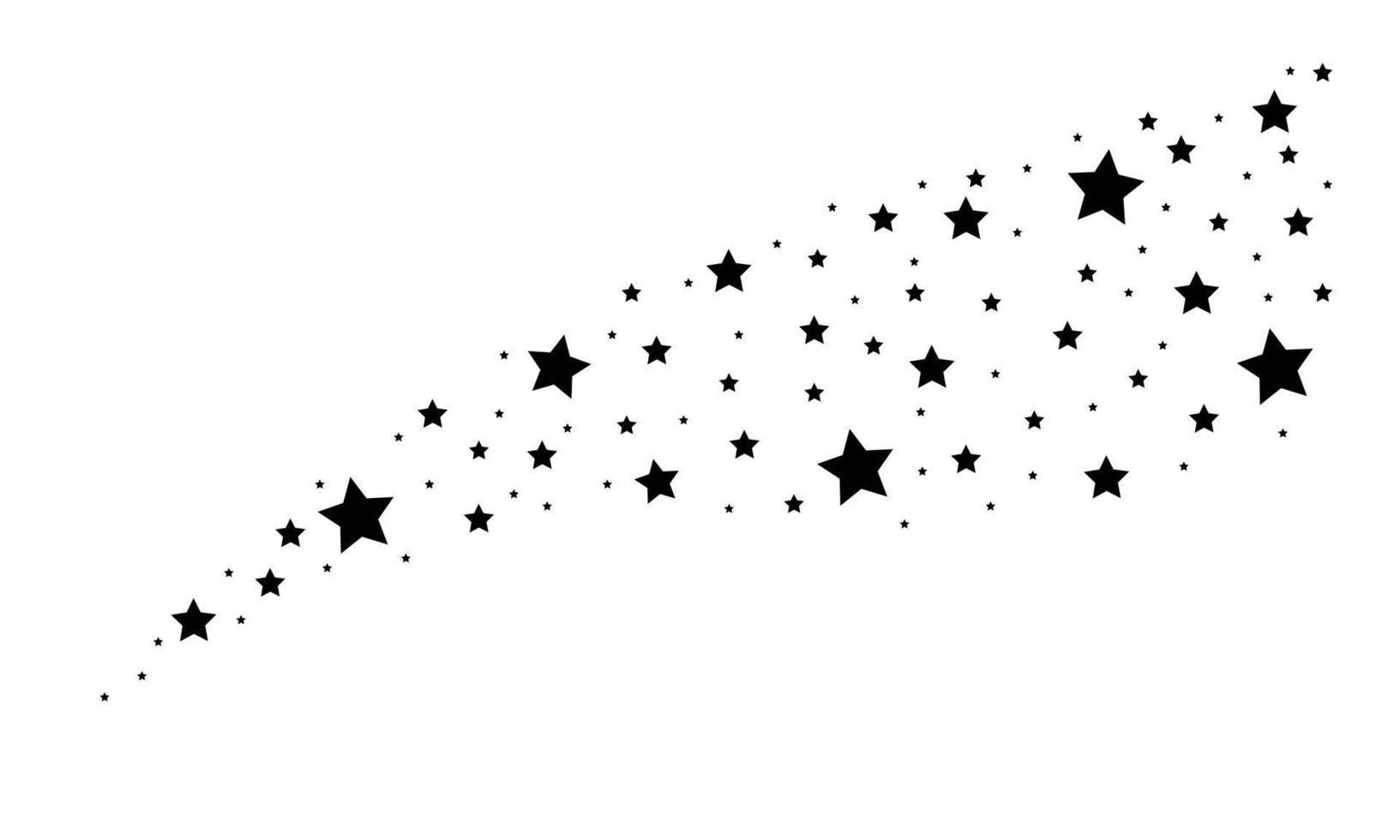 Sparcle Star random fireworks stream. Vector illustration style is flat blue iconic symbols on a white background. Object fountain organized from scattered pictographs.