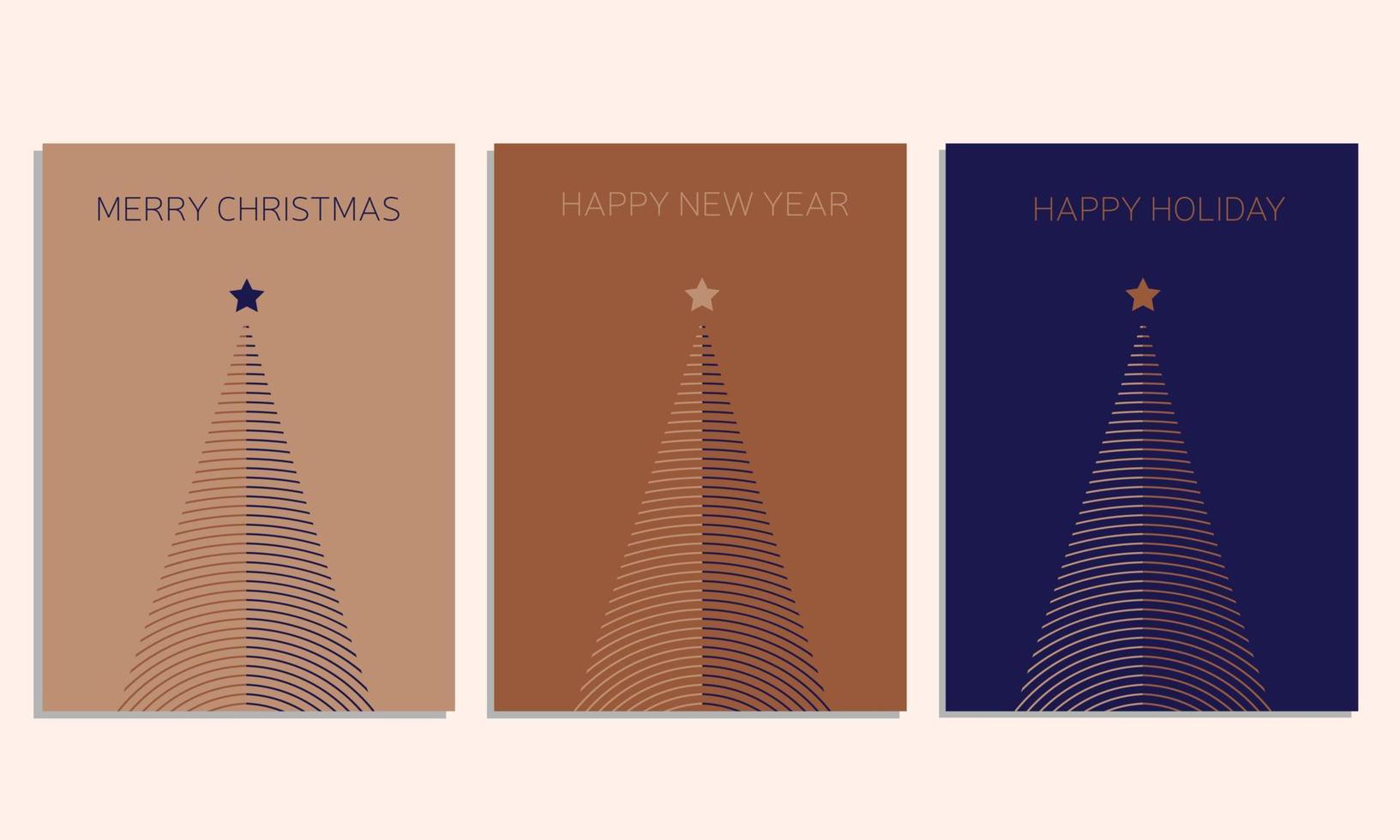 tarjetas navideñas corporativas modernas con árbol de navidad, pájaros, marco floral ornamentado, fondo y espacio para copiar. plantillas artísticas universales. vector