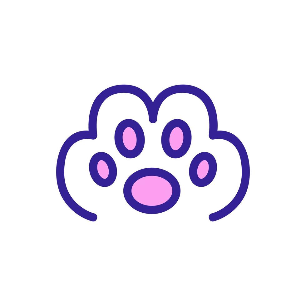 Paw icon vector. Isolated contour symbol illustration vector