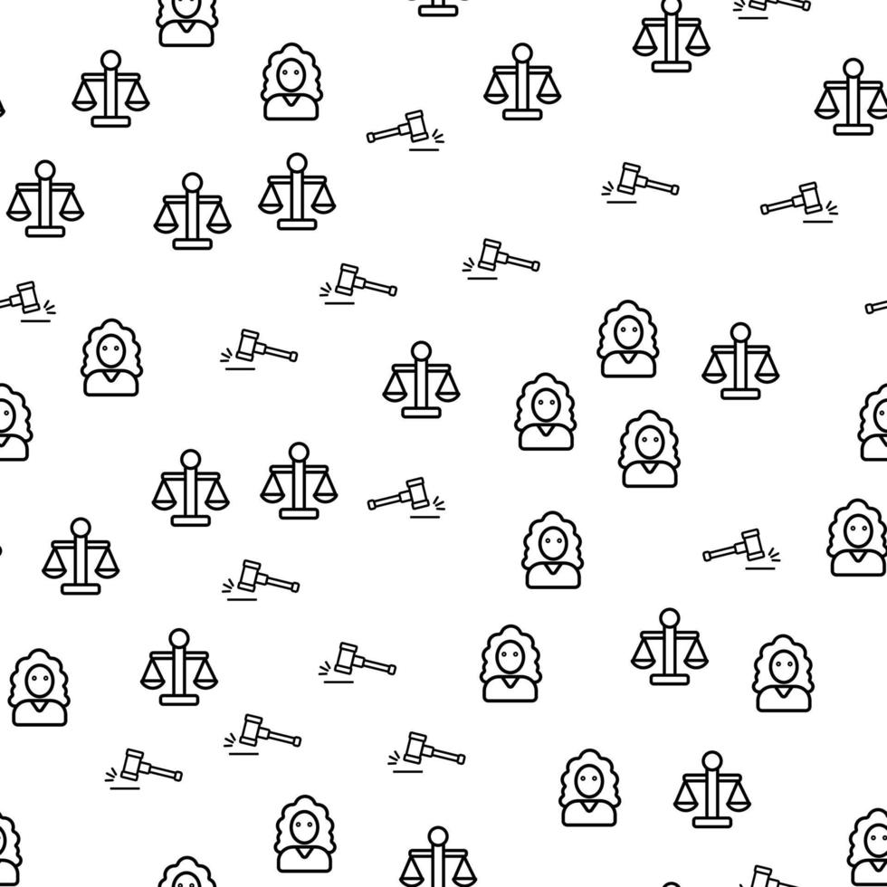 Justice In Courthouse Seamless Pattern Vector