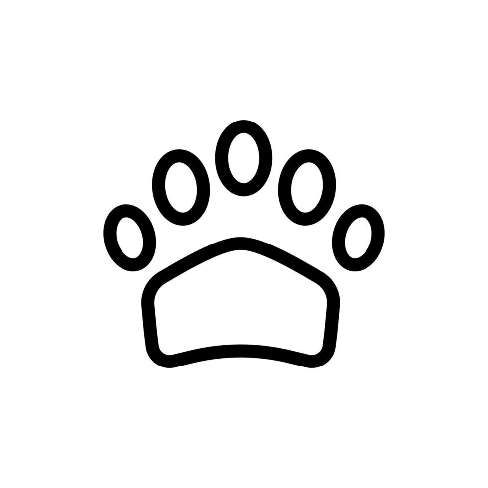 Paw icon vector. Isolated contour symbol illustration vector