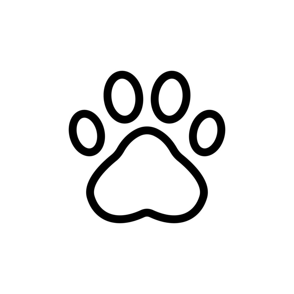 Paw icon vector. Isolated contour symbol illustration vector