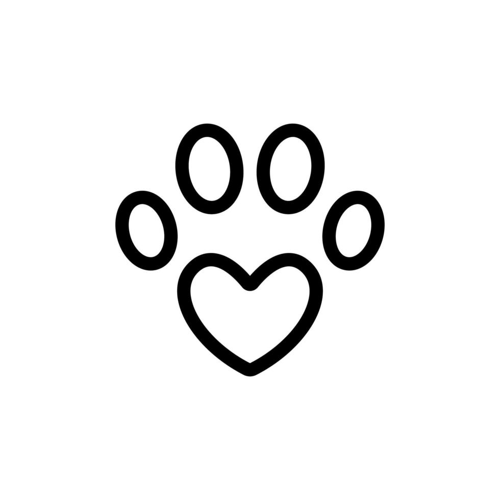 Paw icon vector. Isolated contour symbol illustration vector