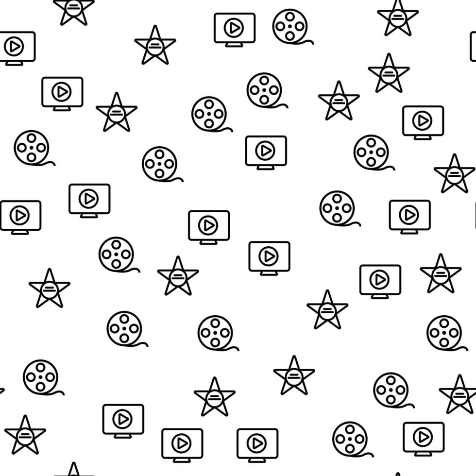 Hollywood Movie Production Star Seamless Pattern vector