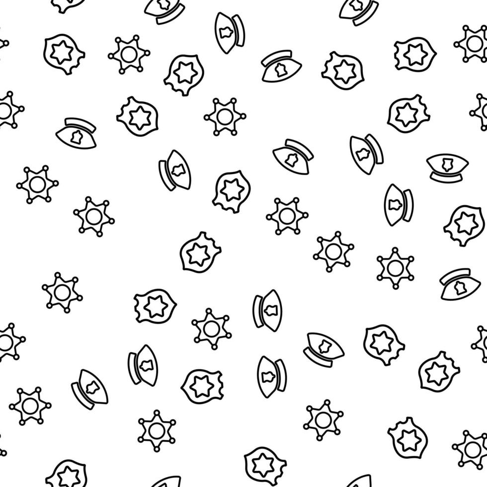 Policeman And Sheriff Item Seamless Pattern Vector
