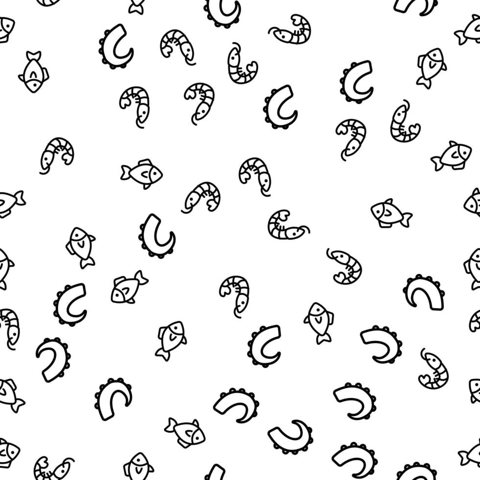 Japanese Fresh Seafood Restaurant Seamless Pattern vector