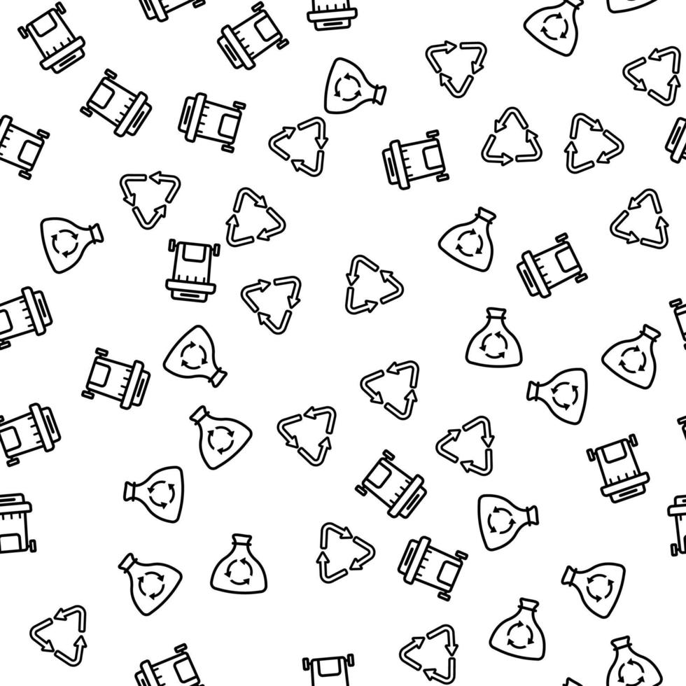 Waste Process Recycling Seamless Pattern Vector