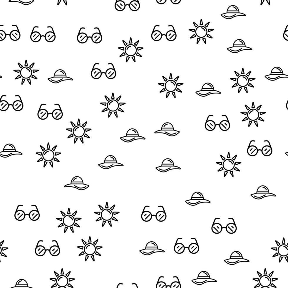 Summer Vacation Elements Seamless Pattern Vector