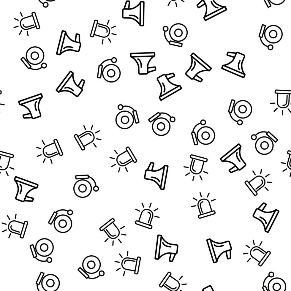 Elements Of Fire Alarm Seamless Pattern Vector