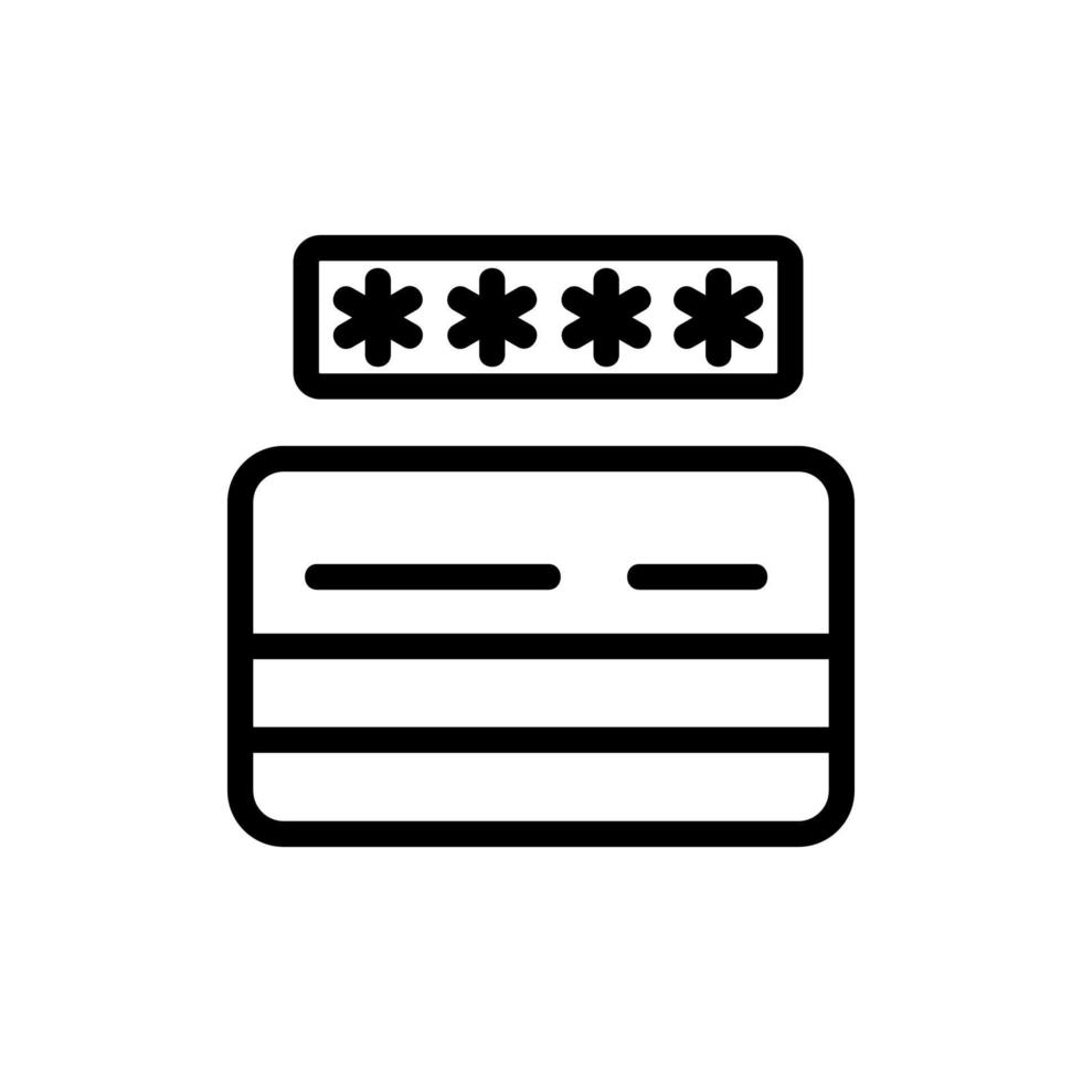 ilustración de contorno de vector de icono de tarjeta de contraseña