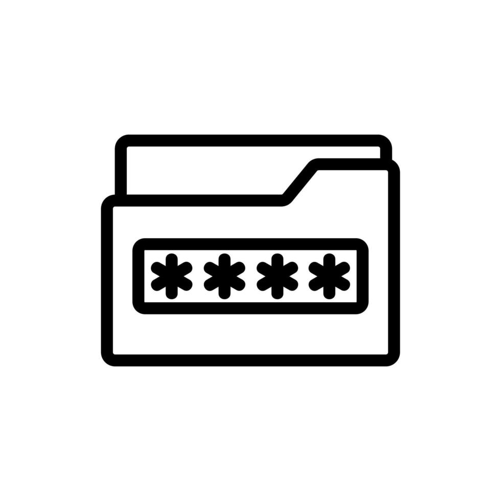 password folder icon vector outline illustration
