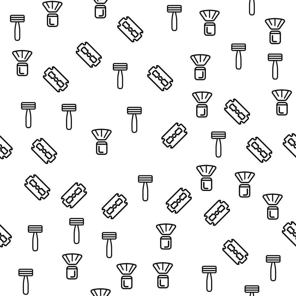 Male Barber Shaving Device Seamless Pattern Vector