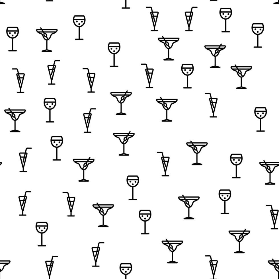 Martini Glass Goblet Style Seamless Pattern Vector