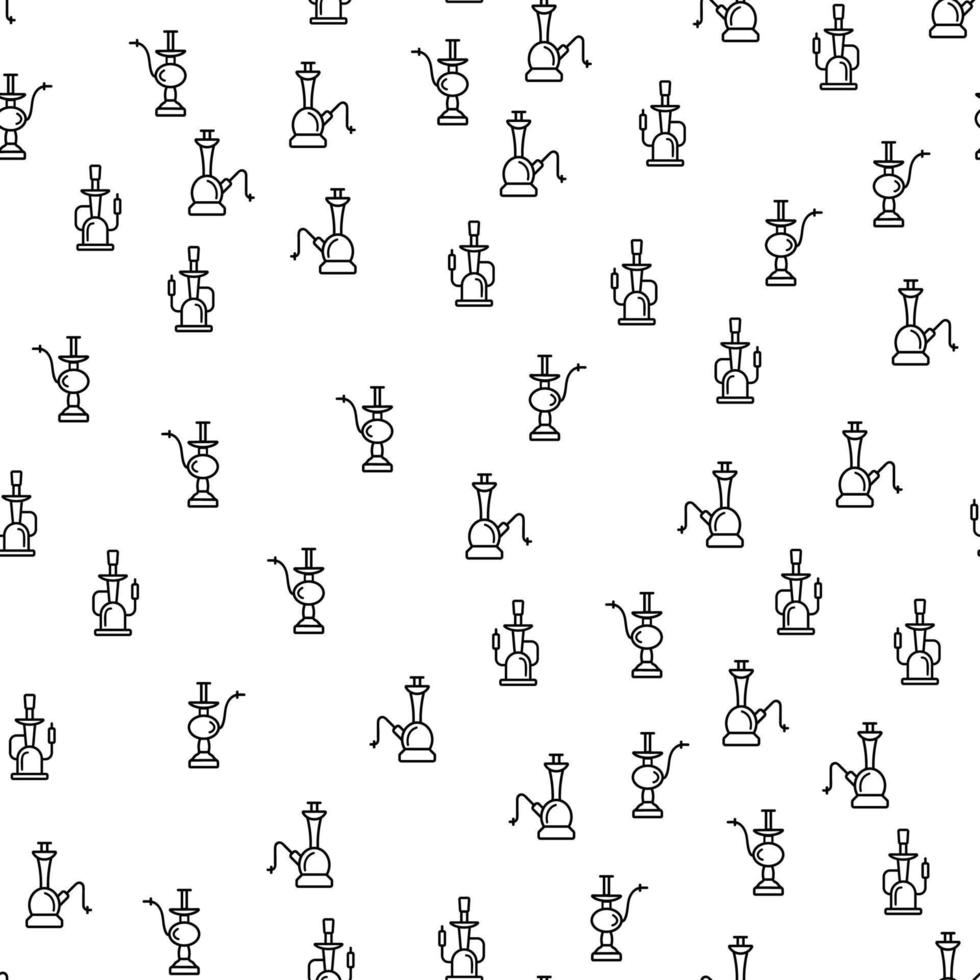 Oriental Smoking Hookah Seamless Pattern Vector