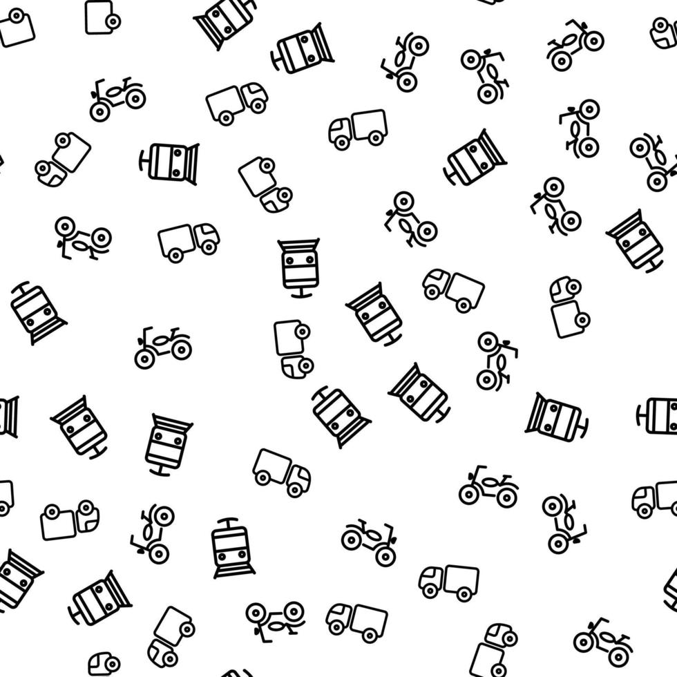 Types Of Town Transport Seamless Pattern Vector