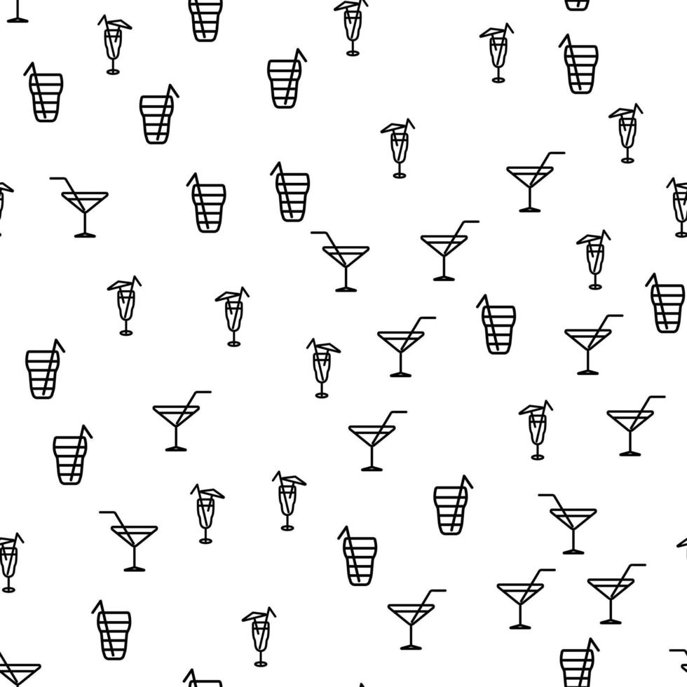 Alcoholic Cocktail Drink Seamless Pattern Vector