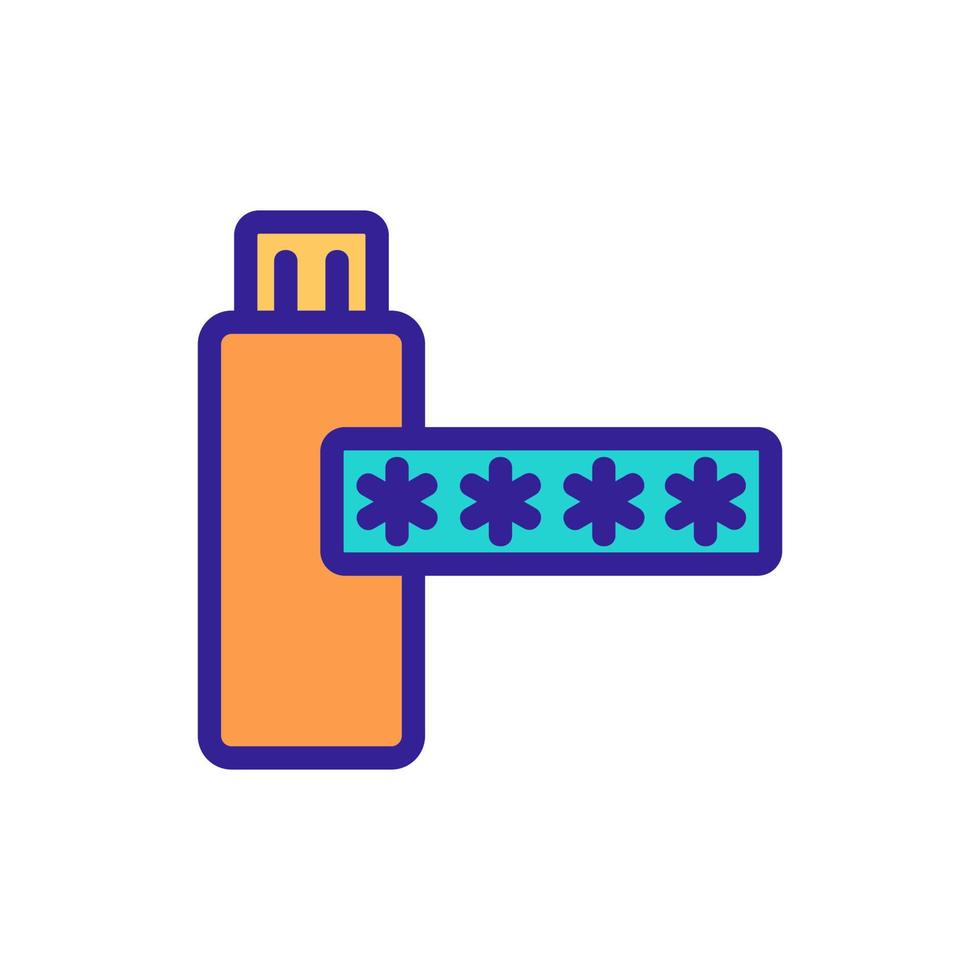 the password on the flash card icon vector outline illustration