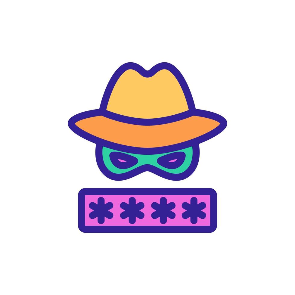password hacker icon vector outline illustration