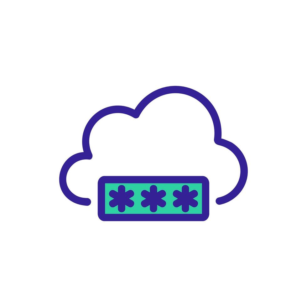 password cloud icon vector outline illustration