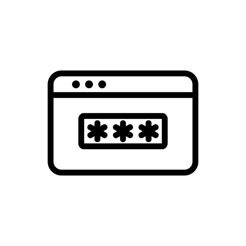 password browser icon vector outline illustration