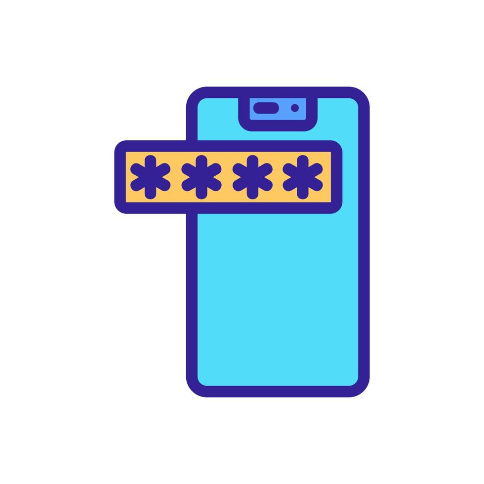 password phone icon vector outline illustration