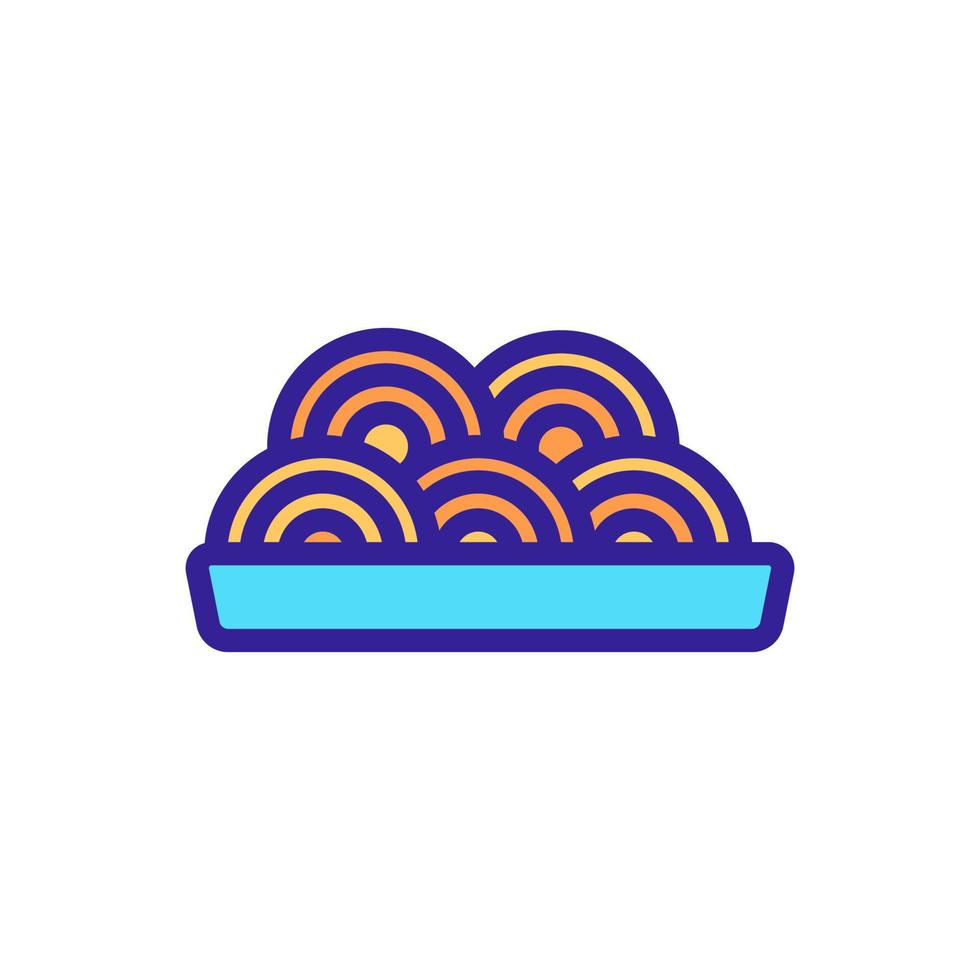 Delicious pasta icon vector. Isolated contour symbol illustration vector