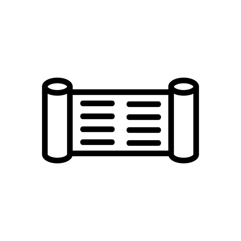 vector de icono de desplazamiento de papel pergamino. ilustración de símbolo de contorno aislado