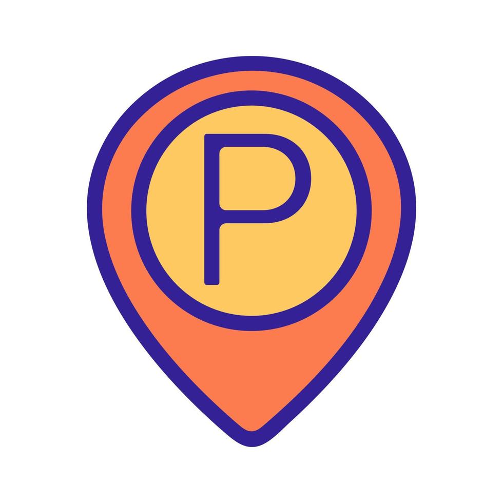 The location of the parking icon is a vector. Isolated contour symbol illustration vector