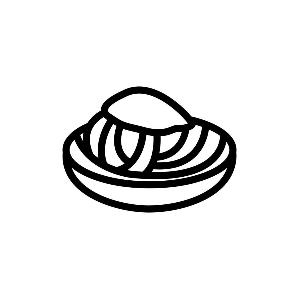 pasta icon vector. Isolated contour symbol illustration vector