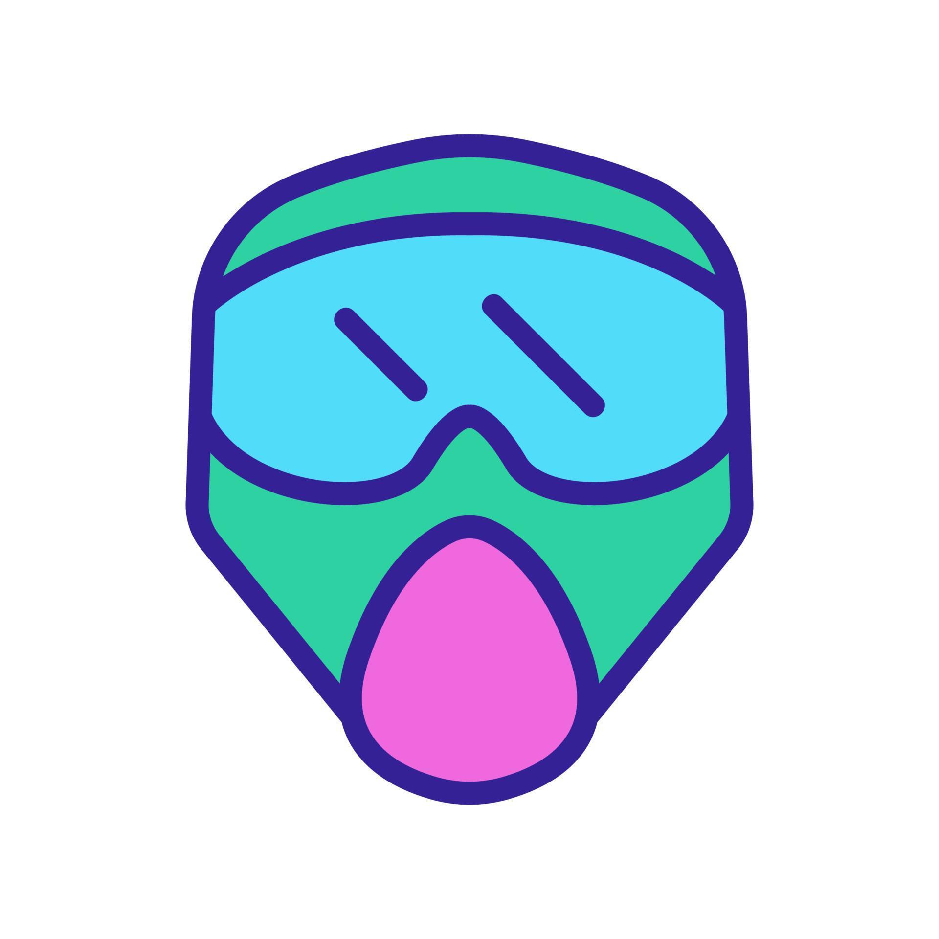 paintball helmet for extreme sport icon vector outline illustration