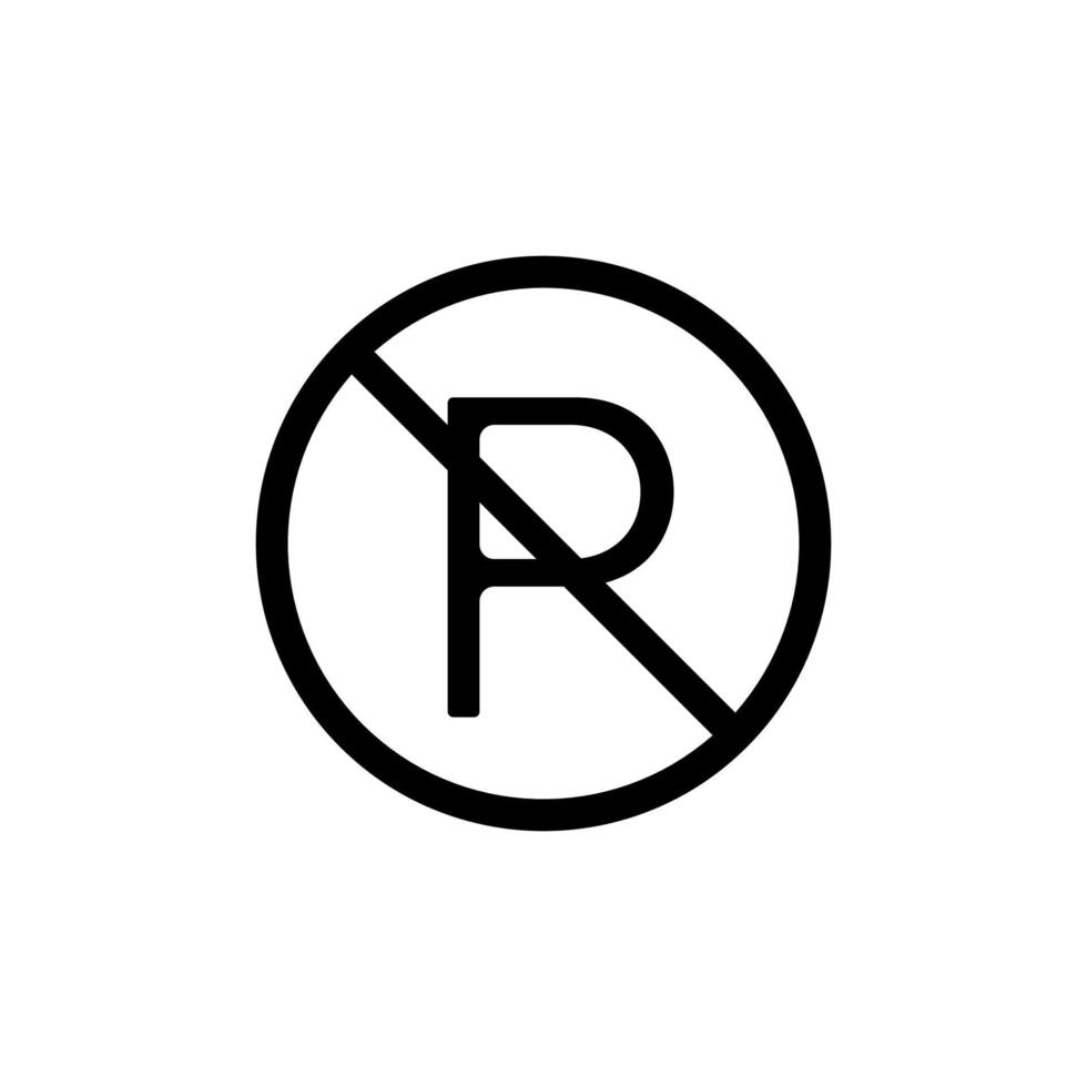 el estacionamiento está prohibido vector de icono. ilustración de símbolo de contorno aislado