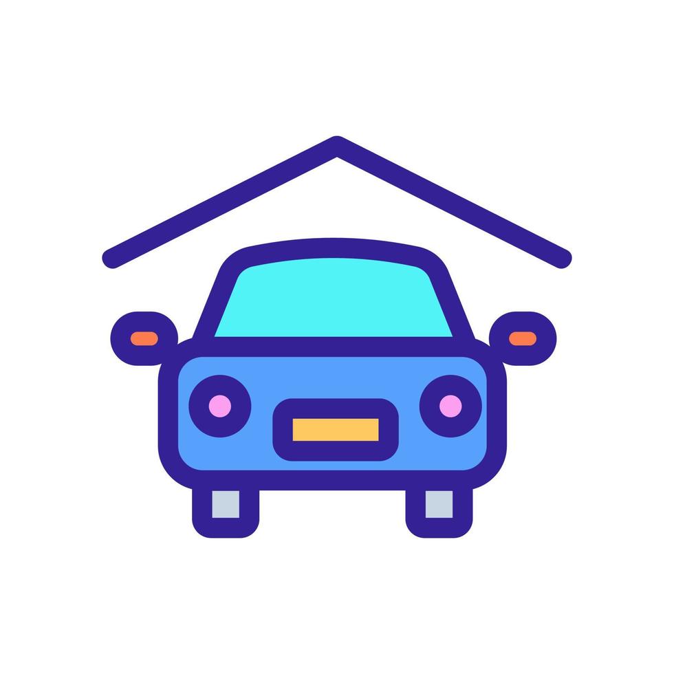 el auto en el garaje es un vector de iconos. ilustración de símbolo de contorno aislado