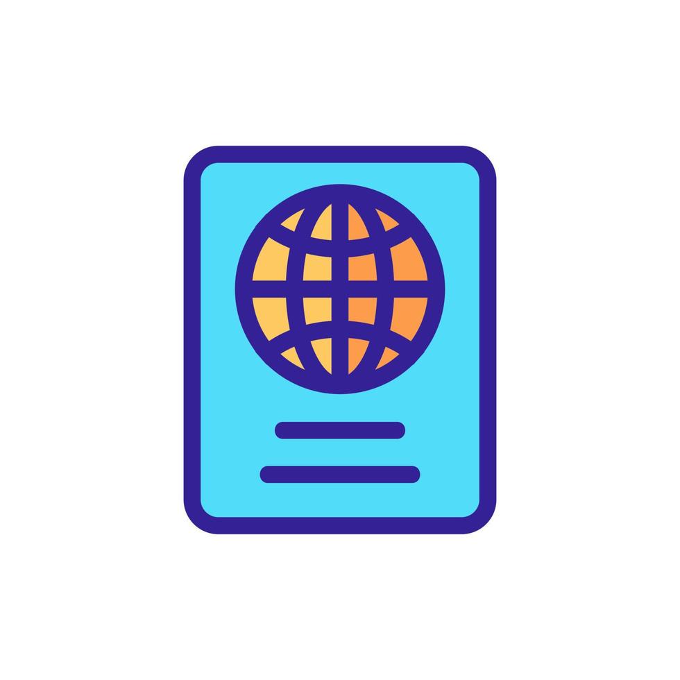 Passport icon vector. Isolated contour symbol illustration vector
