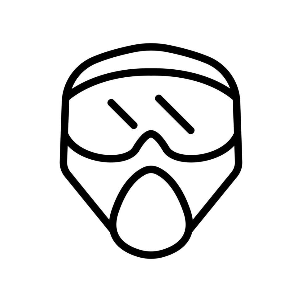 paintball helmet for extreme sport icon vector outline illustration