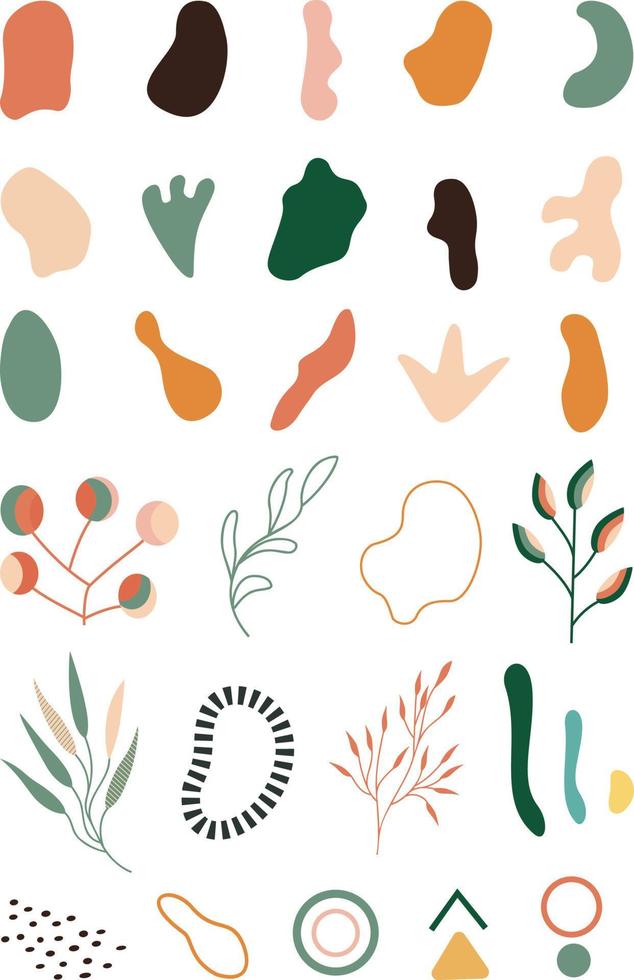 Modern set of abstract shapes and objects. vector
