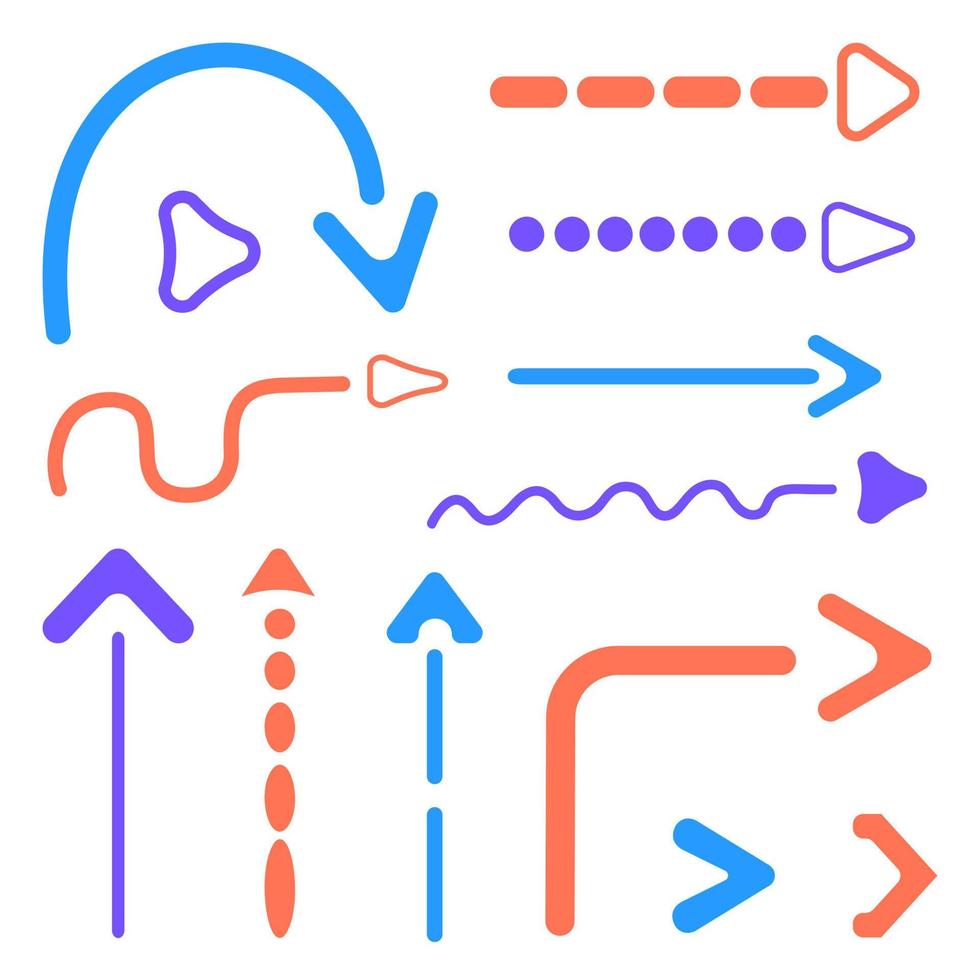 Hand-drawn arrows. Best for a business plan and education projects. vector