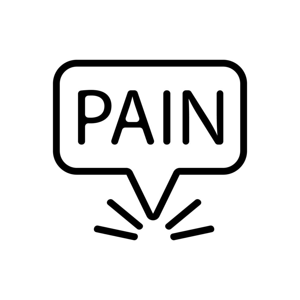 pain icon vector. Isolated contour symbol illustration vector