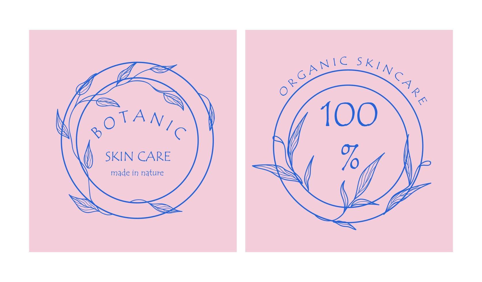 Set of botanical logos for your business. Perfect for cosmetic brands. Eco-design. Sustainable life. vector