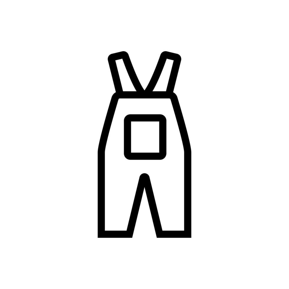 work overalls with big pocket icon vector outline illustration