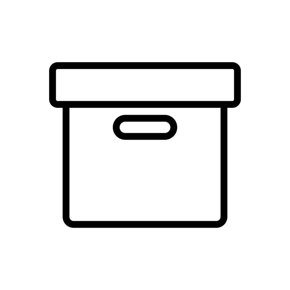 caja con tapa de icono de vector. ilustración de símbolo de contorno aislado vector