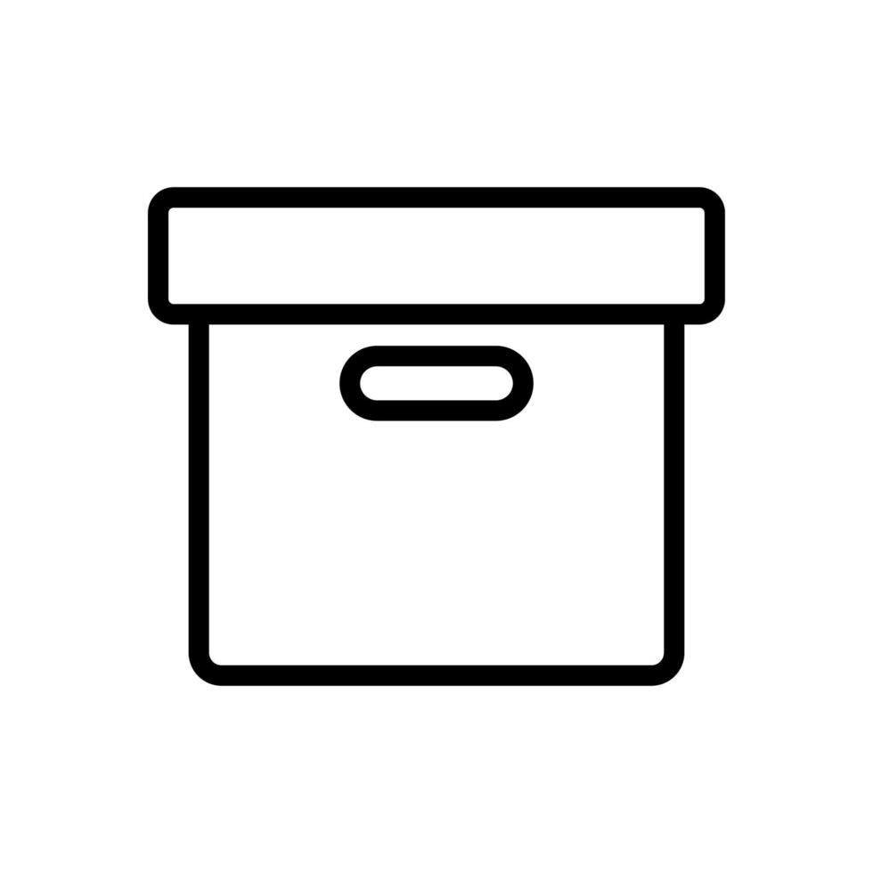 Box with vector icon cover. Isolated contour symbol illustration