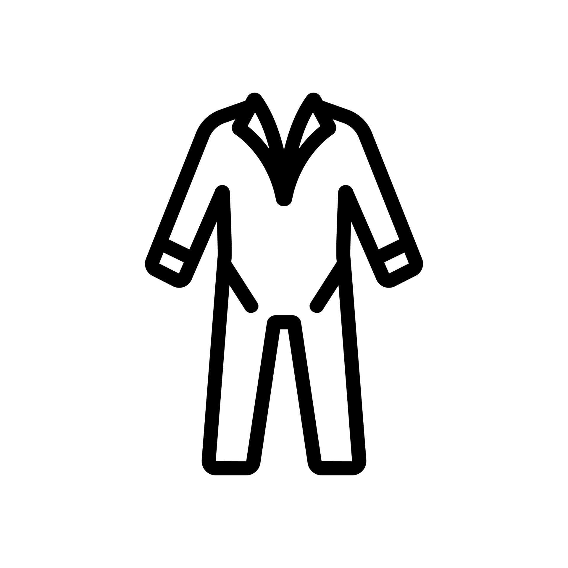 work protective clothing with sleeves icon vector outline illustration